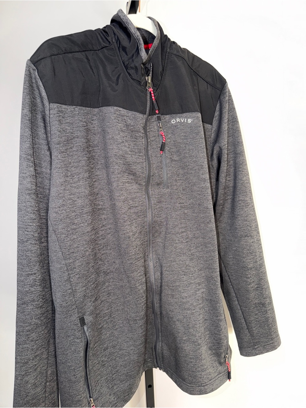 Orvis XXL Zip Up Gray Jacket Sweatshirt Top